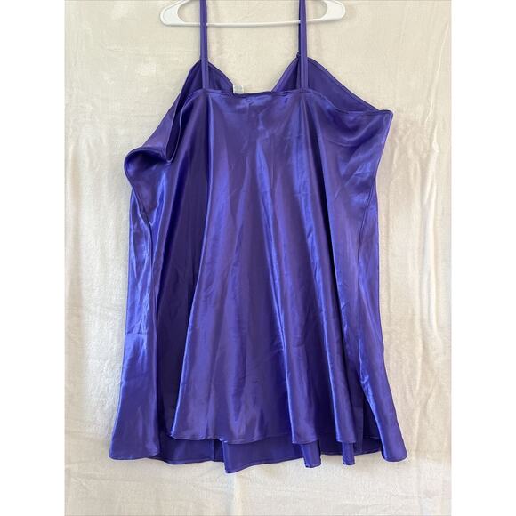 Intimate Moments Satin Nightgown Size 26 Purple Chemise Silky USA Vintage NOS - Picture 8 of 11